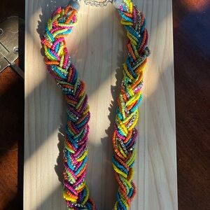 BOHO NECKLACE Multi-Color Twisted Layered Beaded Necklace